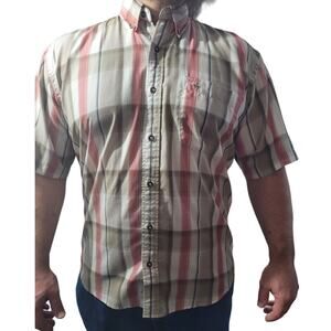 Vintage 60s Knights Sportswear Plaid Button Down Shirt Men’s Large Cowboy Retro